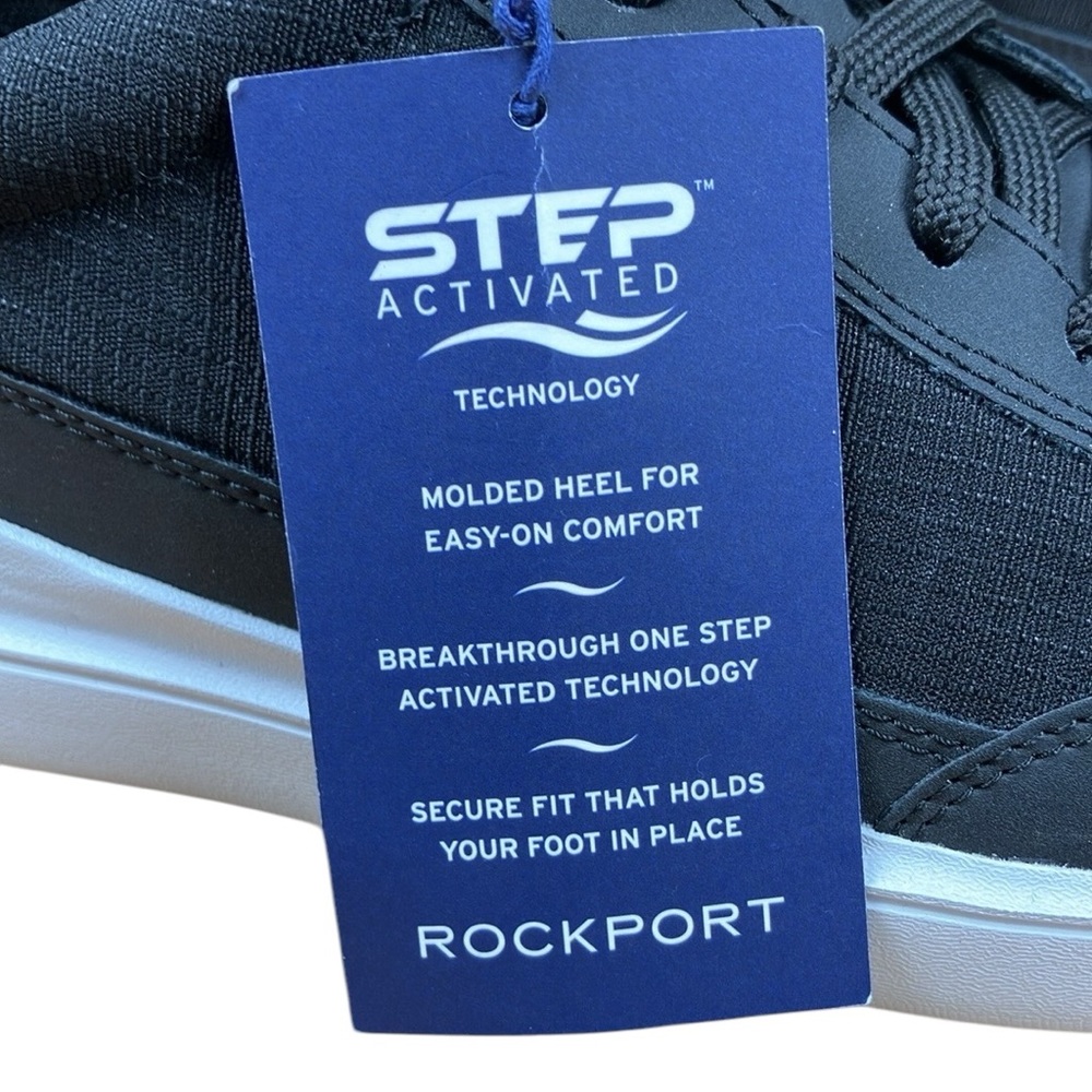 Rockport Tylan Step Sneakers Lightweight Black White NWT - Picture 12 of 15